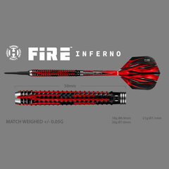 Smiginio stėlytės Harrows Fire Inferno 90% Softip, 3 vnt., juodos, raudonos kaina ir informacija | Smiginis | pigu.lt