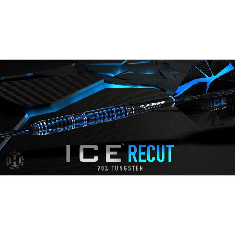 Smiginio strėlytės Harrows Ice Recut 90% Steeltip, 3 vnt., juodos, mėlynos kaina ir informacija | Smiginis | pigu.lt