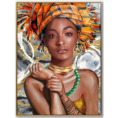 Полотно Африканка 60 x 2,5 x 60 cm цена и информация | Репродукции, картины | pigu.lt