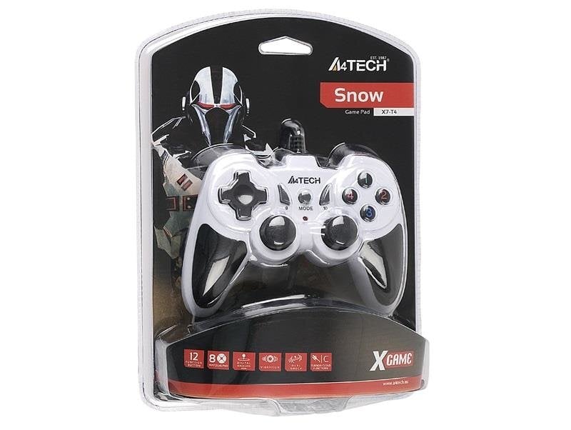 A4 Tech - Gamepad X7-T4 Snow цена и информация | Žaidimų pultai  | pigu.lt