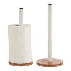 Rankšluosčių laikiklis, ruda - balta, metalinis - bambukas (15 x 34 x 15 cm) kaina ir informacija | Virtuvės įrankiai | pigu.lt