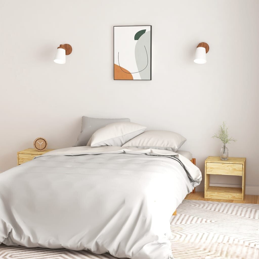Naktinės spintelės, 2 vnt, 40x31x40 cm, rudos kaina ir informacija | Spintelės prie lovos | pigu.lt