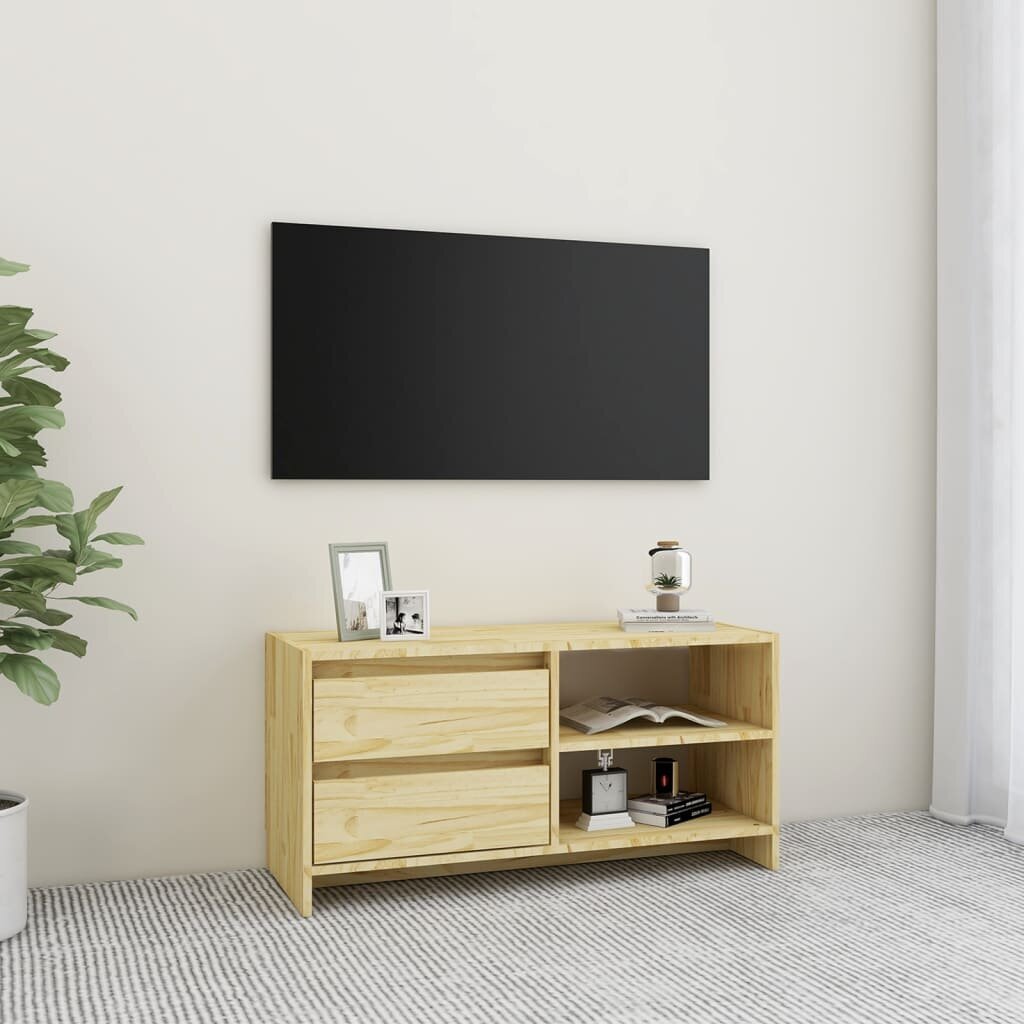 elevizoriaus spintelė, 80x31x39cm, pušies medienos masyvas kaina ir informacija | TV staliukai | pigu.lt