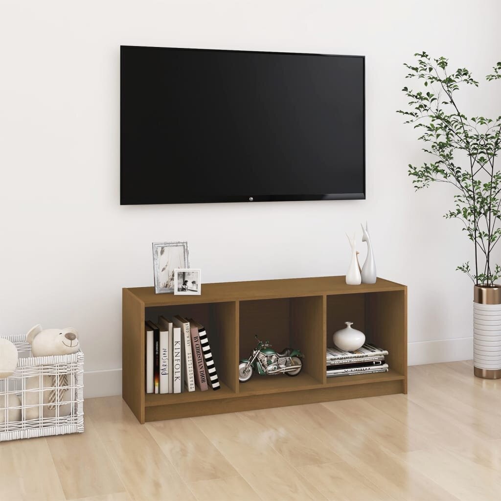 Televizoriaus spintelė, 104x33x41 cm, ruda kaina ir informacija | TV staliukai | pigu.lt