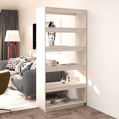 vidaXL Spintelė knygoms/kambario pertvara, balta, 80x35x167cm, pušis цена и информация | Полки | pigu.lt