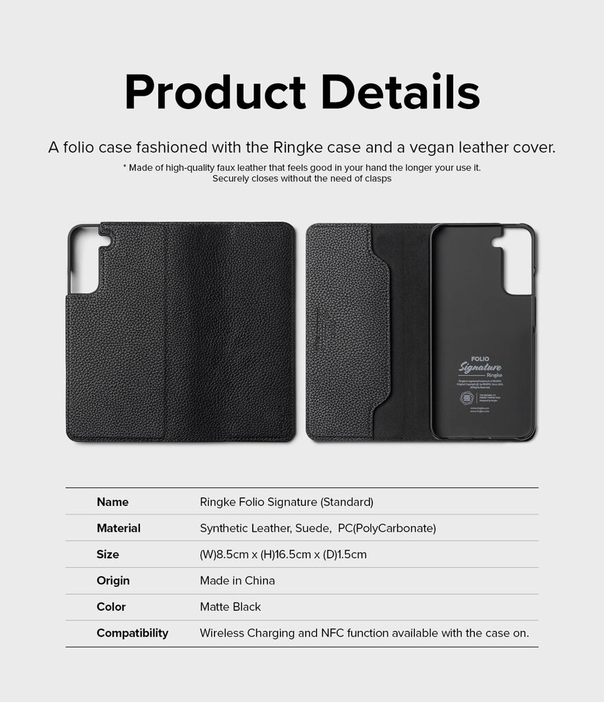 Ringke Folio skirtas Samsung Galaxy S22 + (S22 Plus) kaina ir informacija | Telefono dėklai | pigu.lt