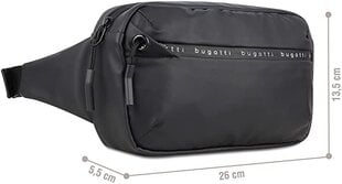 Bugatti Blanc Bum Bag для мужчин и женщин Поясная сумка для путешествий, повседневной жизни и спорта, черная цена и информация | Мужские сумки | pigu.lt