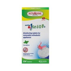 Dezinfekuojančios tabletės ortodontiniams prietaisams NitrAdine, 64 vnt. kaina ir informacija | Dantų šepetėliai, pastos | pigu.lt