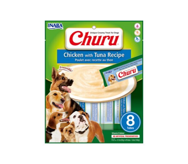 Churu skanėstas šunims su vištiena ir tunu 160g цена и информация | Skanėstai šunims | pigu.lt