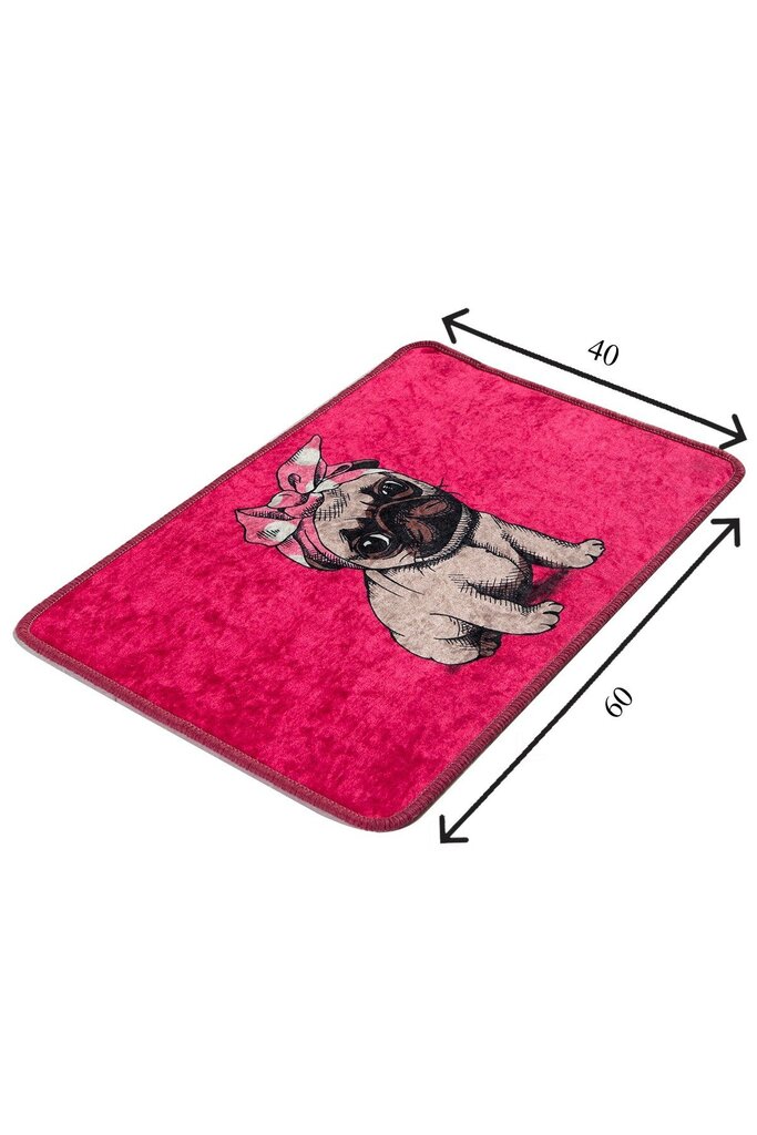 Asir vonios kilimėlis Pink Pug, 40x60 cm цена и информация | Vonios kambario aksesuarai | pigu.lt