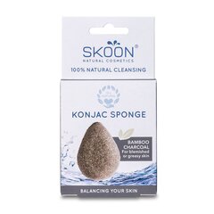 Skoon konjac kempinėlė bamboo charcoal 1736 цена и информация | Кисти для макияжа, спонжи | pigu.lt