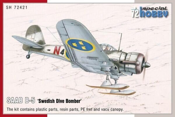 Konstuktorius SAAB B-5 Swedish Dive Bomber 1:72 SPECIAL HOBBY kaina ir informacija | Žaislai berniukams | pigu.lt