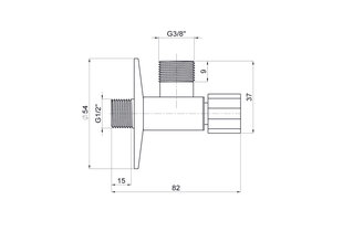 Rutulinis ventilis 1/2x3/8 RUBINETA kaina ir informacija | Santechnikos jungtys, ventiliai | pigu.lt