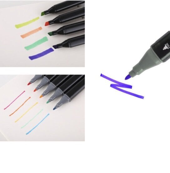 Dvipusiai markeriai flomasteriai 48 vnt. kaina ir informacija | Piešimo, tapybos, lipdymo reikmenys | pigu.lt