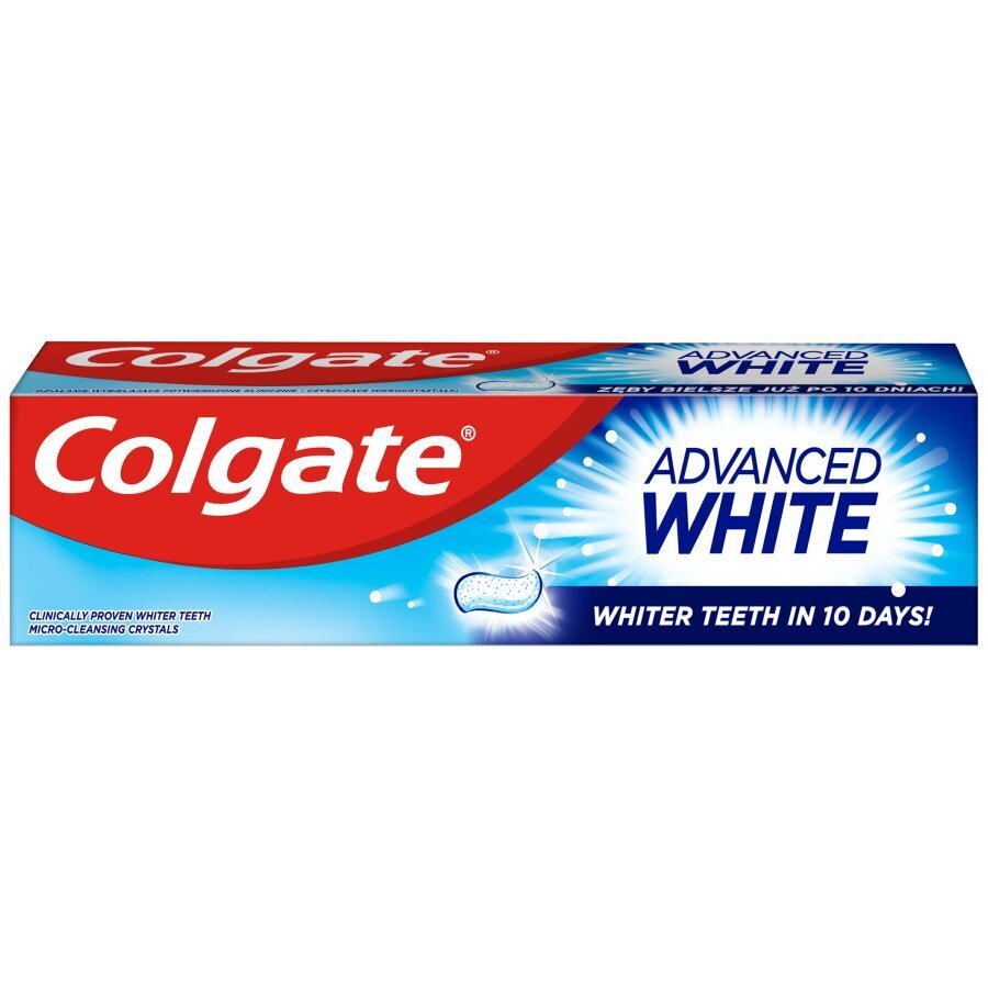 Balinanti dantų pasta Colgate Advanced White Whiter Teeth In 10 Days, 100 ml цена и информация | Dantų šepetėliai, pastos | pigu.lt