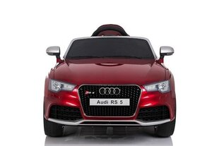 Vienvietis Audi RS5 12v, muzikinis modulis, odinė sėdynė, guminės EVA padangos kaina ir informacija | Elektromobiliai vaikams | pigu.lt