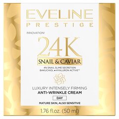 Dieninis veido kremas brandžiai odai Eveline 24k Snail&Caviar 50 ml kaina ir informacija | Veido kremai | pigu.lt