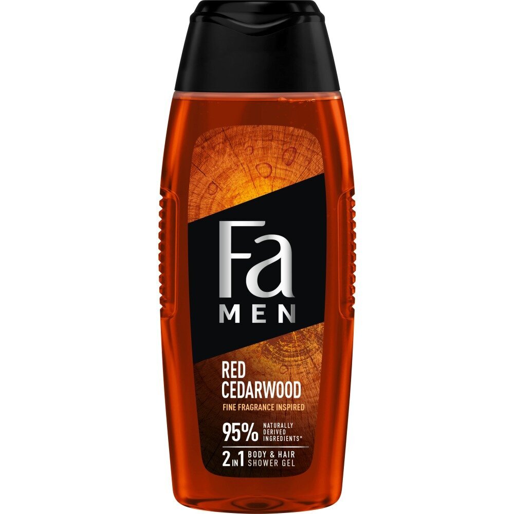 Dušo želė vyrams Fa Men Body&Hair Shower Gel 2in1 Red Cedrawood, 400ml цена и информация | Dušo želė, aliejai | pigu.lt