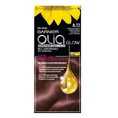 Стойкая краска для волос на масляной основе без аммиака Garnier Olia, 6.12 Light Brown цена и информация | Краска для волос | pigu.lt