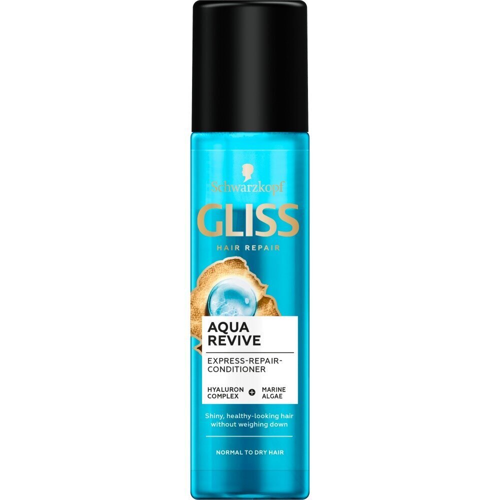 Purškiamas kondicionierius normaliems ir sausiems plaukams Gliss Aqua Revive Express Repair 200 ml цена и информация | Balzamai, kondicionieriai | pigu.lt