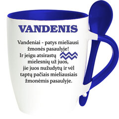 Puodelis su šaukšteliu „Vandenis“ цена и информация | Оригинальные кружки | pigu.lt