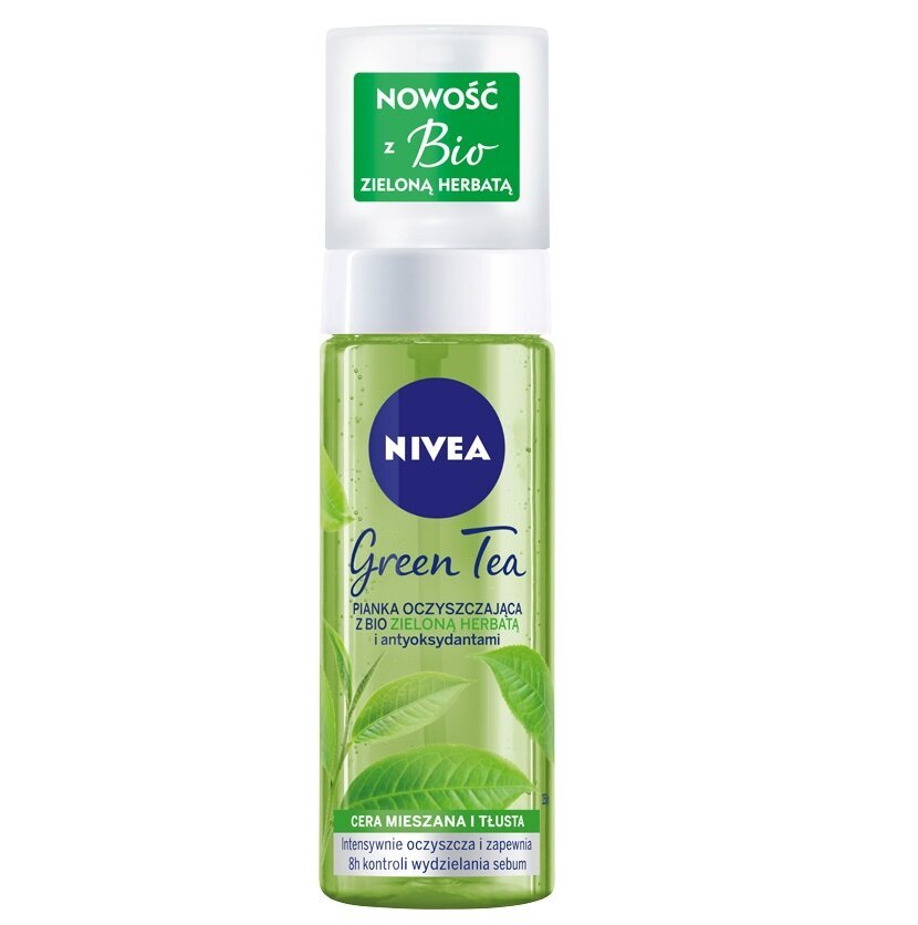 Valomosios veido putos riebiai ir mišriai odai Nivea Green Tea, 150ml kaina ir informacija | Veido prausikliai, valikliai | pigu.lt