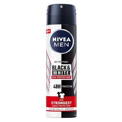 Purškiamas antiperspirantas Nivea Men Black & White Mac Protection 48H, 150ml kaina ir informacija | Dezodorantai | pigu.lt