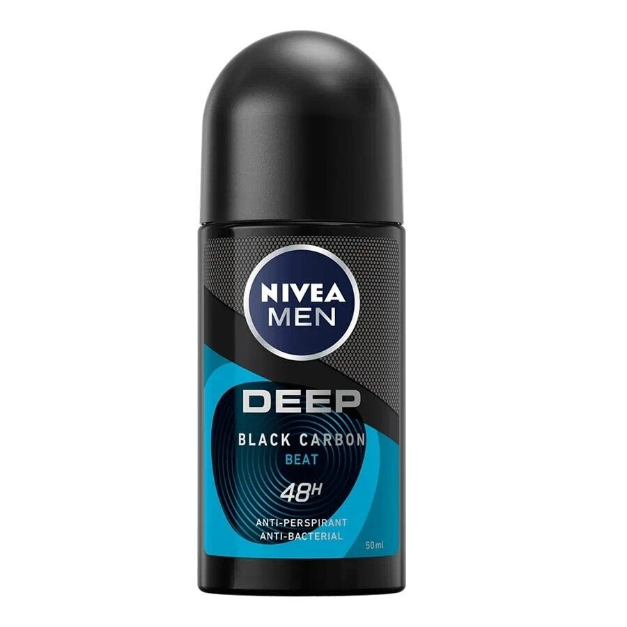 Rutulinis dezodorantas su anglimi Nivea Men Deep Black Carbon Beat, 50ml kaina ir informacija | Dezodorantai | pigu.lt
