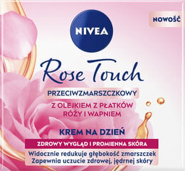 Drėkinamasis dieninis kremas-gelis su rožių žiedlapių aliejumi ir kalciu Nivea Rose Touch, 50ml kaina ir informacija | Veido kremai | pigu.lt