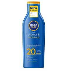 Drėkinamasis kūno losjonas įdegiui Nivea Sun Protect & Moisture SPF20 200 ml kaina ir informacija | Kremai nuo saulės | pigu.lt