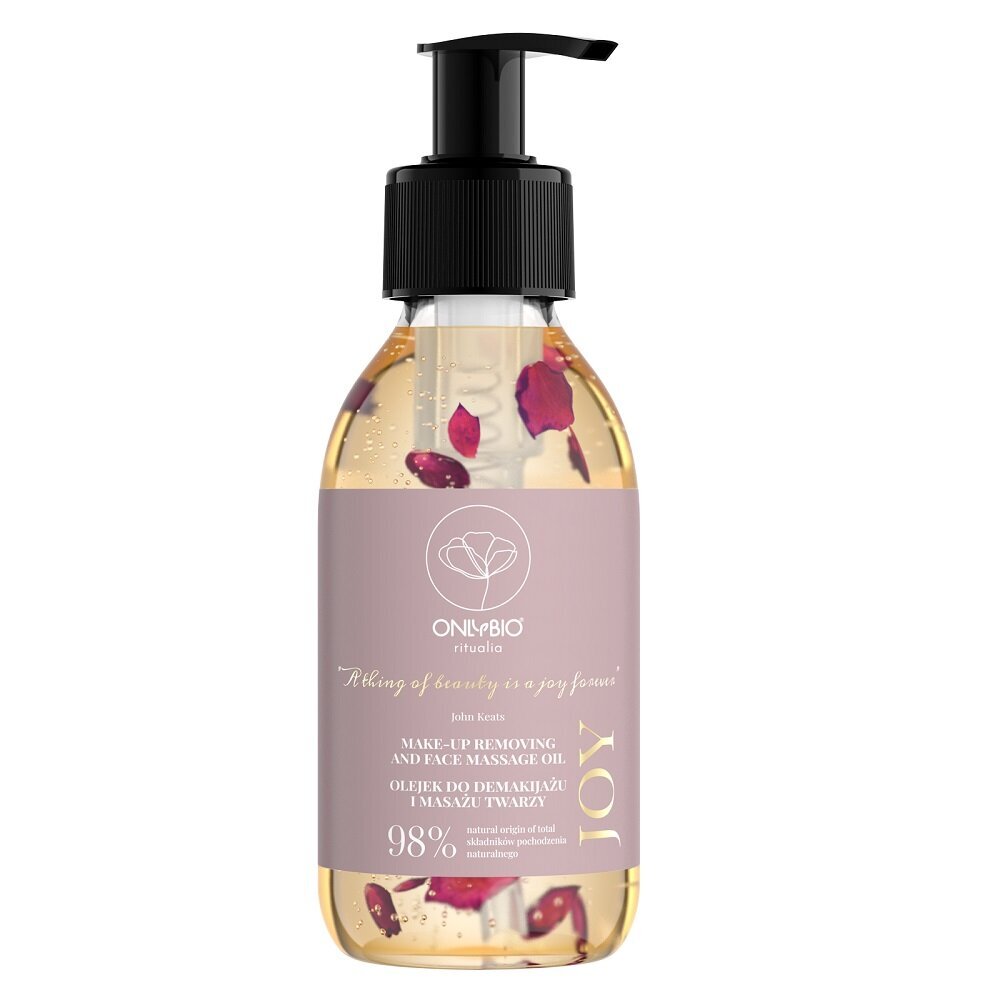 Aliejus skirtas makiažo šalinimui ir veido masažui Onlybio Ritualia Joy Make-Up Remover and Face Massage Oil, 150ml kaina ir informacija | Veido prausikliai, valikliai | pigu.lt