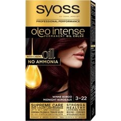 Перманентная краска для волос с маслами Syoss Oleo Intense 3- 22 цена и информация | Краска для волос | pigu.lt