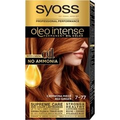 Ilgalaikiai plaukų dažai su aliejais Syoss Oleo Intense 7-77 Red Copper kaina ir informacija | Plaukų dažai | pigu.lt