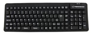 Silikoninė klaviatūra Esperanza EK126K USB/OTG Lanksti Atspari vandeniui / Juoda kaina ir informacija | Klaviatūros | pigu.lt