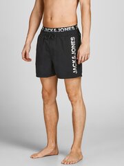 Мужские шорты для плавания Jack & Jones 12203826*02, черные 5715216858288 цена и информация | Шорты для плавания, обтягивающие | pigu.lt