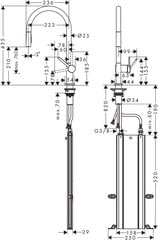 Смеситель для кухни с выдвижным шлангом Hansgrohe Talis M54 72801000 цена и информация | Смесители | pigu.lt