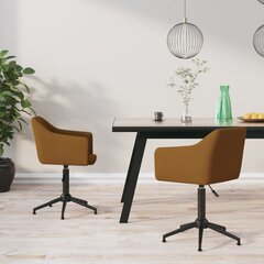 Pasukamos valgomojo kėdės, 2vnt., rudos, aksomas kaina ir informacija | Virtuvės ir valgomojo kėdės | pigu.lt