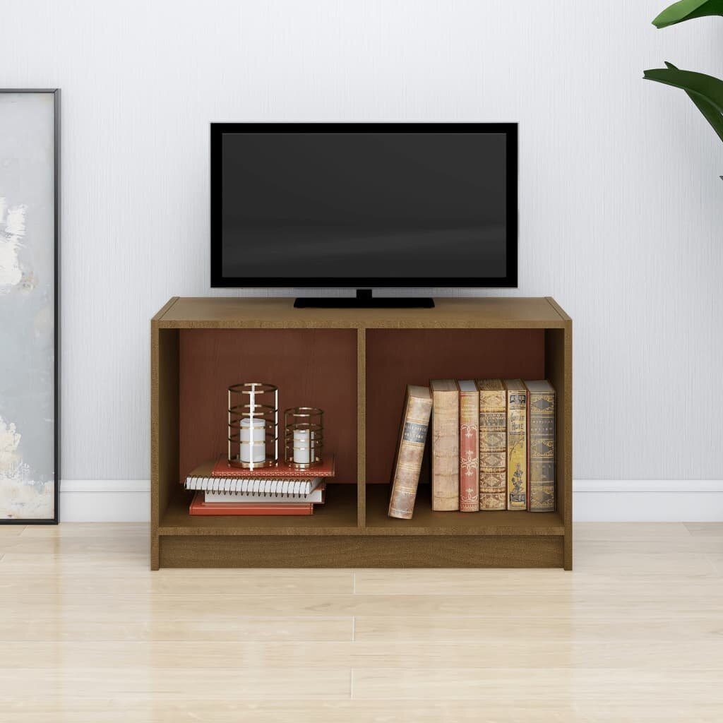 vidaXL Televizoriaus spintelė, medaus ruda, 70x33x42cm, pušis kaina ir informacija | TV staliukai | pigu.lt