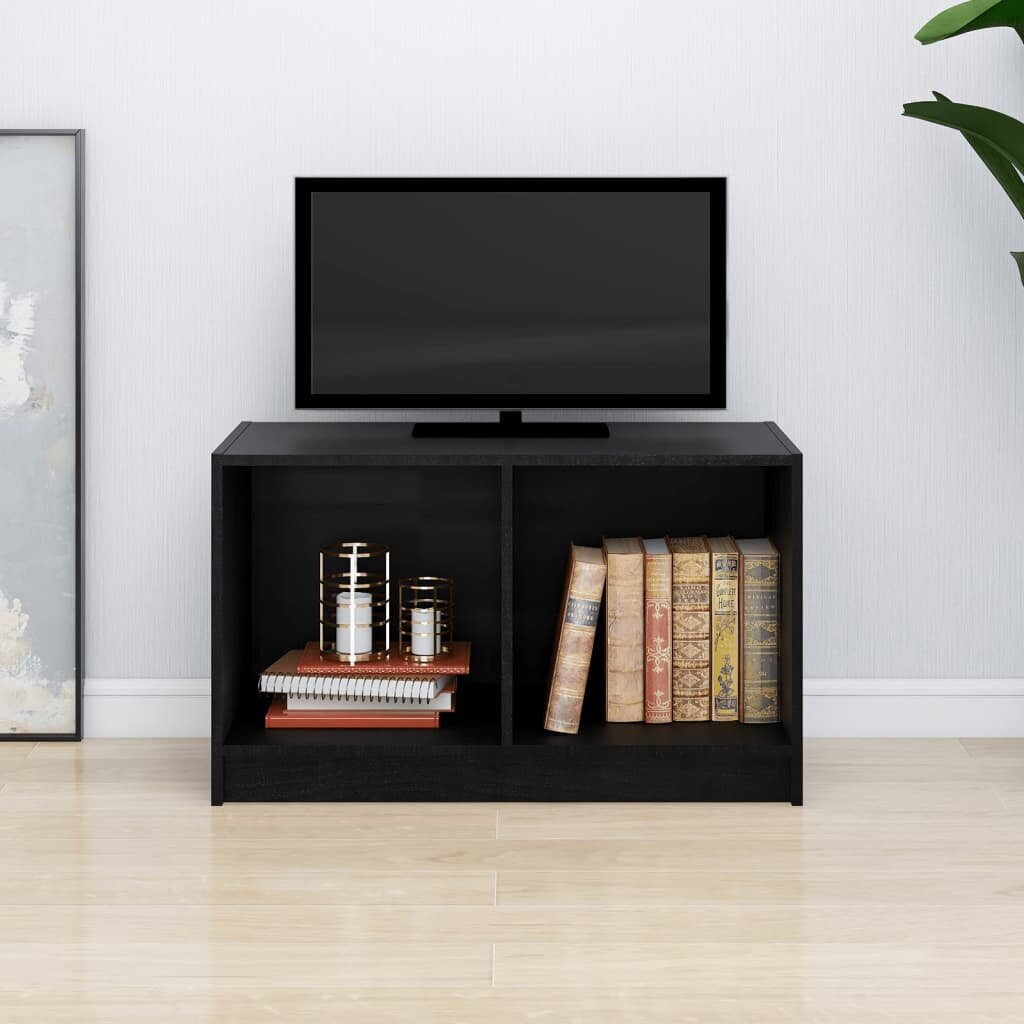 vidaXL Televizoriaus spintelė, juoda, 70x33x42cm, pušies masyvas kaina ir informacija | TV staliukai | pigu.lt