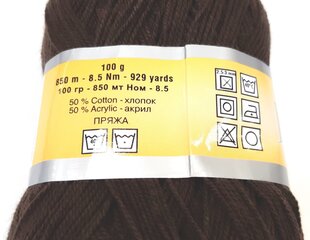 Нитки для вязания Lanoso Cotonax, цвет темно-коричневый 992RT цена и информация | Принадлежности для вязания | pigu.lt