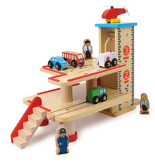 Stotis ir automobilių stovėjimo aikštelė, medinė kaina ir informacija | Žaislai berniukams | pigu.lt