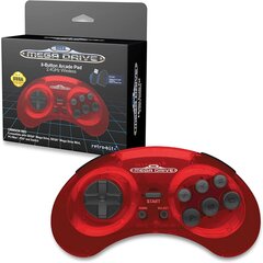 SEGA MegaDrive 8-Button Arcade Pad 2.4GHz Wireless Crimson Red kaina ir informacija | Žaidimų pultai  | pigu.lt