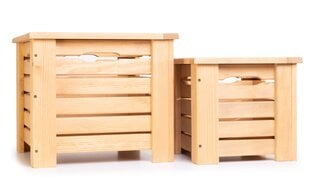 Набор деревянных горшков, 2 шт., 37x37x32H и 28x28x26 см. цена и информация | Горшки | pigu.lt