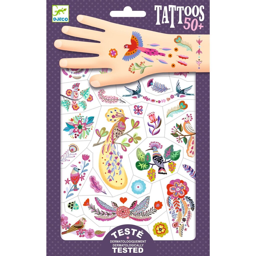 Tatuiruotės - Paukščiai, DJECO DJ09615 kaina ir informacija | Žaislai mergaitėms | pigu.lt