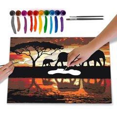 Картина для рисования по номерам - Жизнь слонов цена и информация | Набор для рисования по номерам | pigu.lt