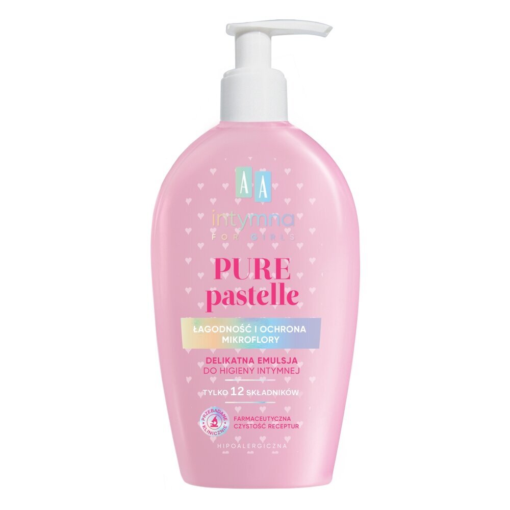 Subtili emulsija intymiai higienai AA Intymna For Girls Pure Pastel, 300 ml цена и информация | Intymios higienos prausikliai | pigu.lt