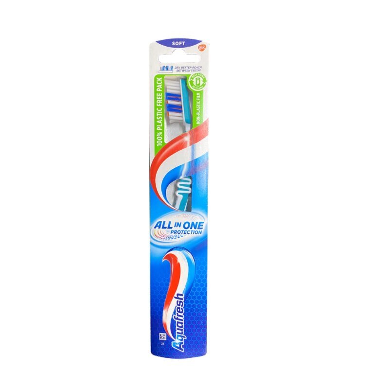 Minkštas dantų šepetėlis Aquafresh_All In One Protection, 1 vnt цена и информация | Dantų šepetėliai, pastos | pigu.lt