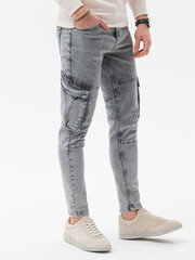 джинсы P1079 - серый цена и информация | Мужские брюки FINIS | pigu.lt