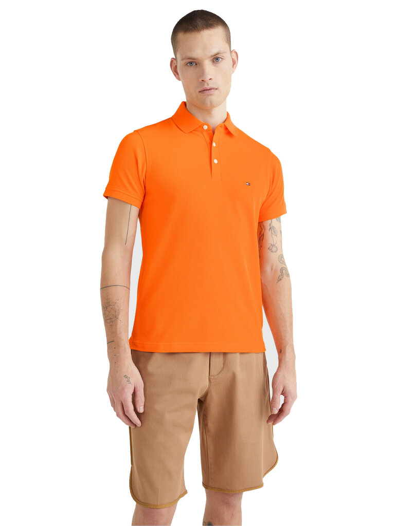 Vyriški polo marškinėliai Tommy Hilfiger T-SHIRT 1985 SLIM POLO, oranžiniai MW0MW17771 SGH 45539 XL цена и информация | Vyriški marškinėliai | pigu.lt