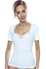 Marškinėliai moterims 5235, balti kaina ir informacija | Apatiniai marškinėliai moterims | pigu.lt